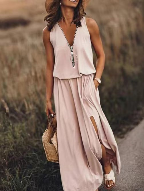 Tessa - Casual Maxi Jurk met Split Dames