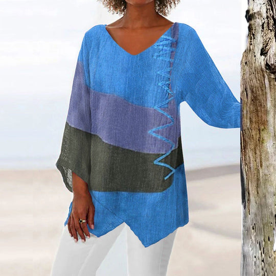 Zara - Luchtige Linnen Tuniek Blouse Lang Dames