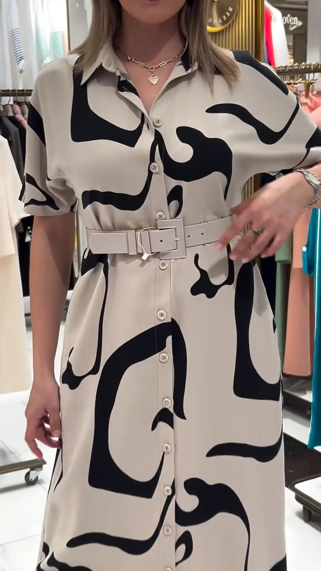 Anouk - Lange Overhemdjurk met Print