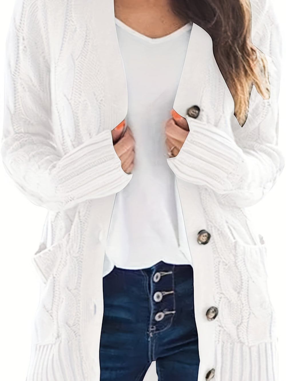 Michelle - Elegant Oversized Kabelgebreid Vest