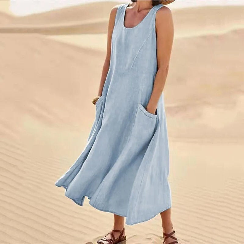Monique - Luchtige Linnen Strandjurk