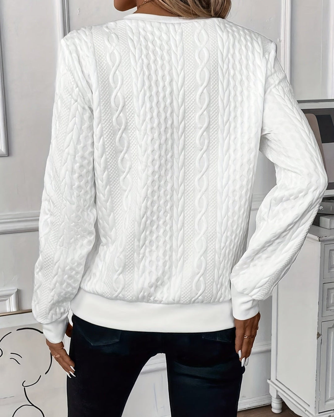 Sylvia - Stijlvolle Kabelgebreide Sweater