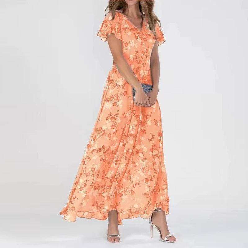 Loretta | Maxi Jurk Dames Met Bloemenprint