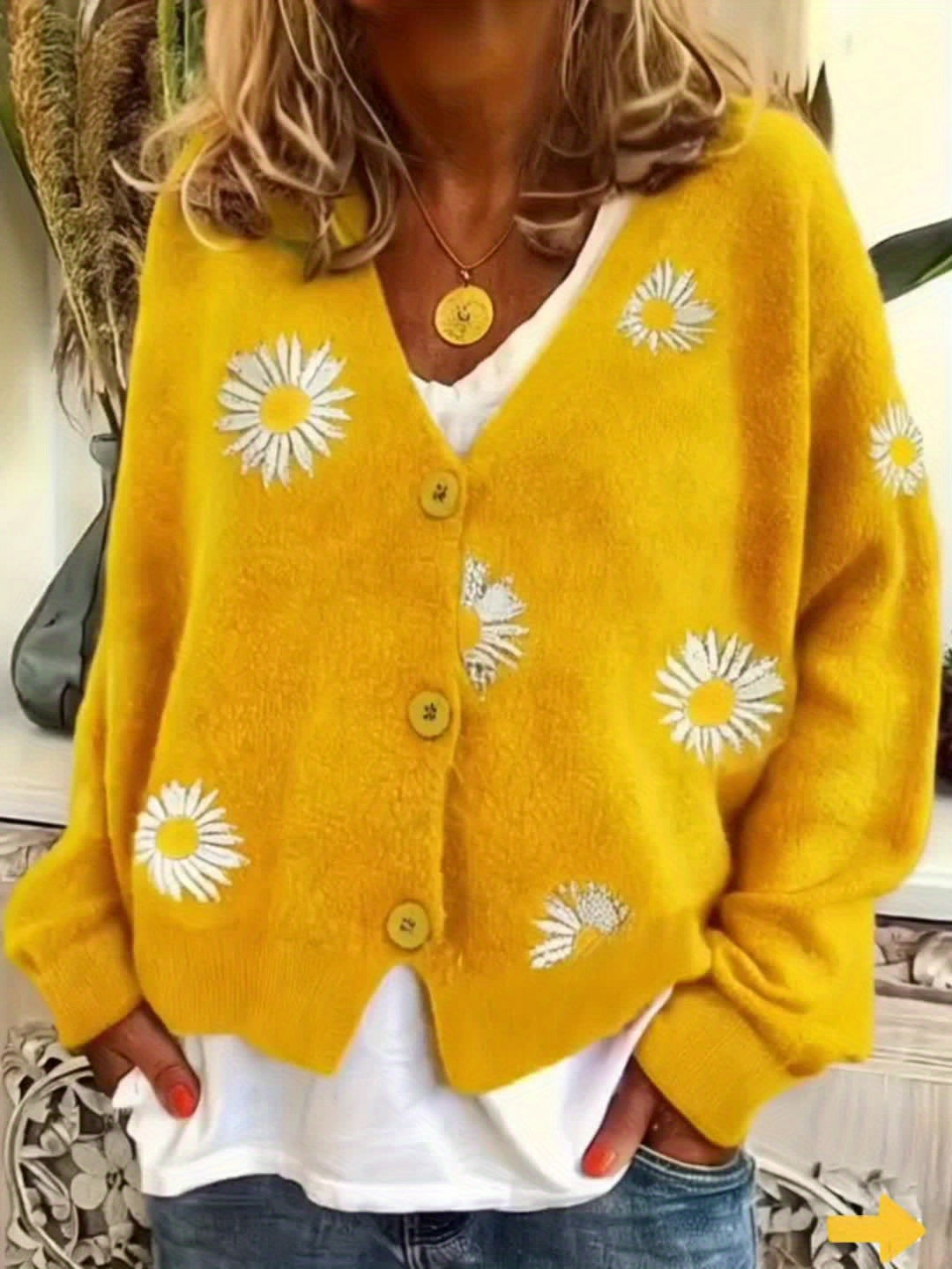 Brigitte - Elegant Gebloemd Knopen Vest
