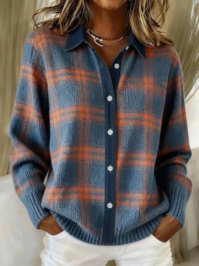 Sylvia - Stijlvol Oversized Geruit Vest