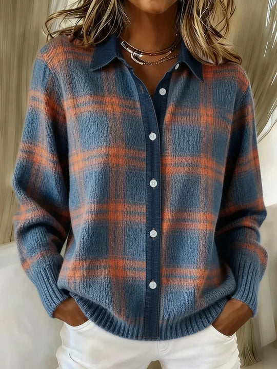 Sylvia - Stijlvol Oversized Geruit Vest