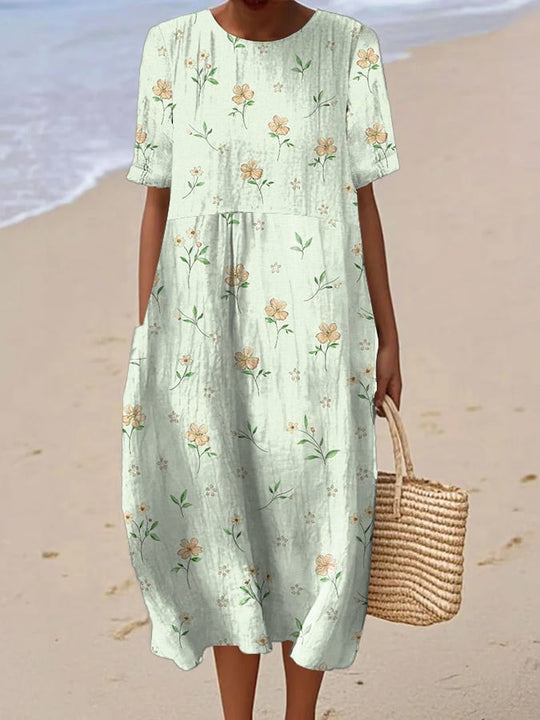 Jurk Dames Met Bloemenprint Korte Mouw - Zara