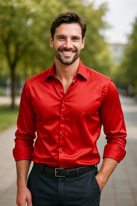 Matteo - Stijlvol Satijnen Overhemd Heren