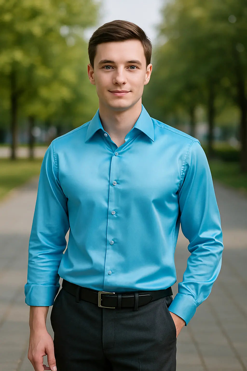 Matteo - Stijlvol Satijnen Overhemd Heren