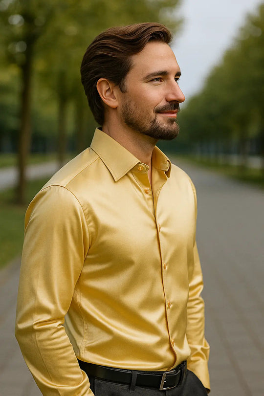 Matteo - Stijlvol Satijnen Overhemd Heren