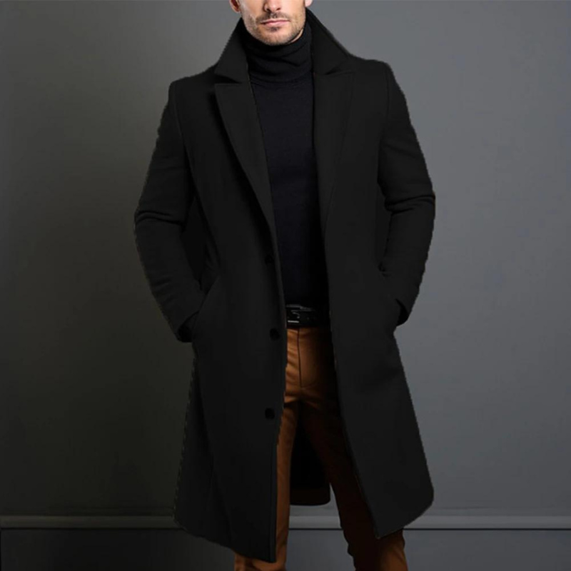 Giovanni - Verfijnde Lange Wollen Mantel Winterjas