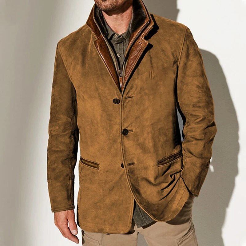 Marcus - Stijlvolle  Vintage Suède Winterjas
