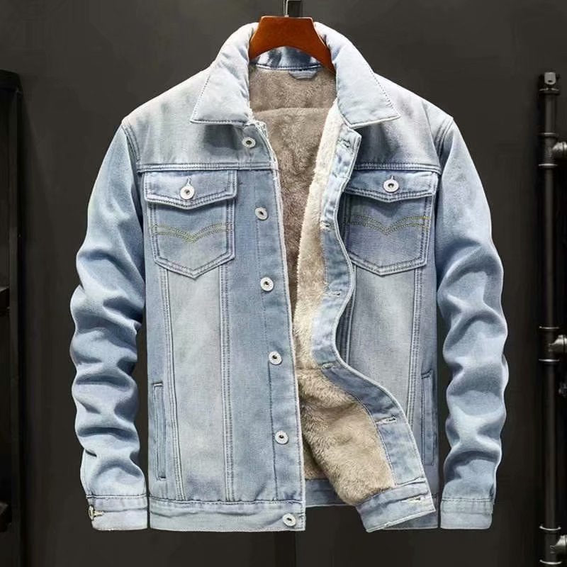 Antonio - Stijlvolle Gevoerde Denim Winterjas