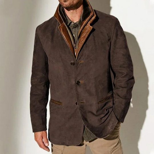 Marcus - Stijlvolle  Vintage Suède Winterjas