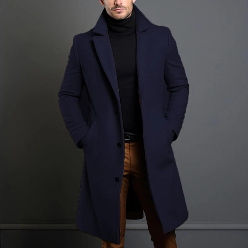 Giovanni - Verfijnde Lange Wollen Mantel Winterjas