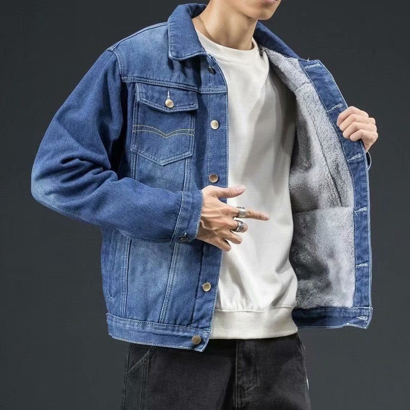 Antonio - Stijlvolle Gevoerde Denim Winterjas