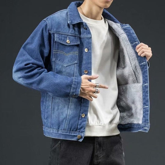Antonio - Stijlvolle Gevoerde Denim Winterjas
