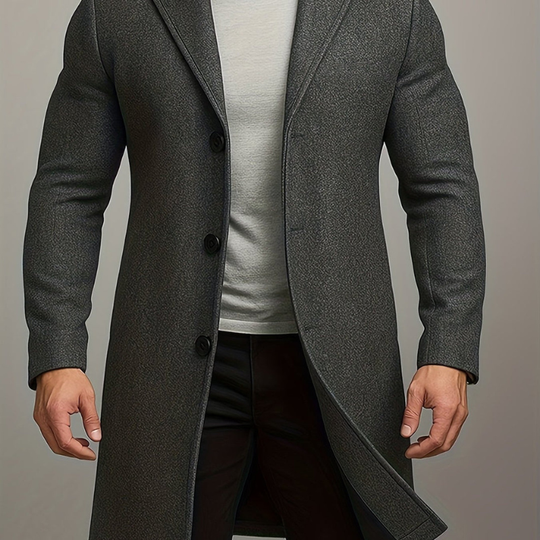 Miles - Stijlvolle Lange Wollen Mantel Winterjas