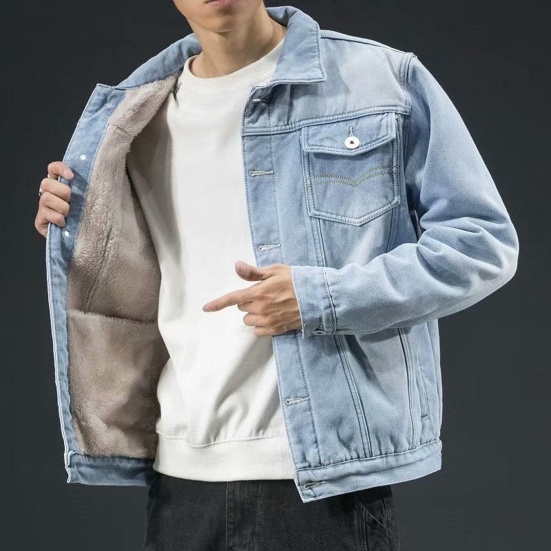 Antonio - Stijlvolle Gevoerde Denim Winterjas