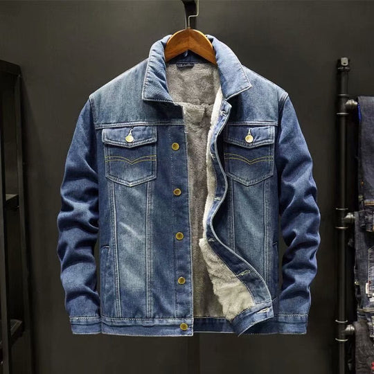 Antonio - Stijlvolle Gevoerde Denim Winterjas