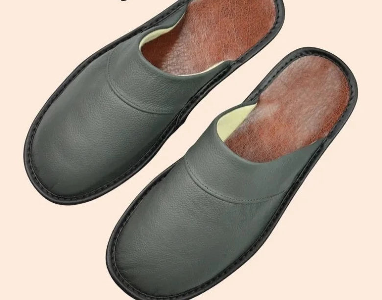 Milo - Comfortabele Leren Pantoffels Heren