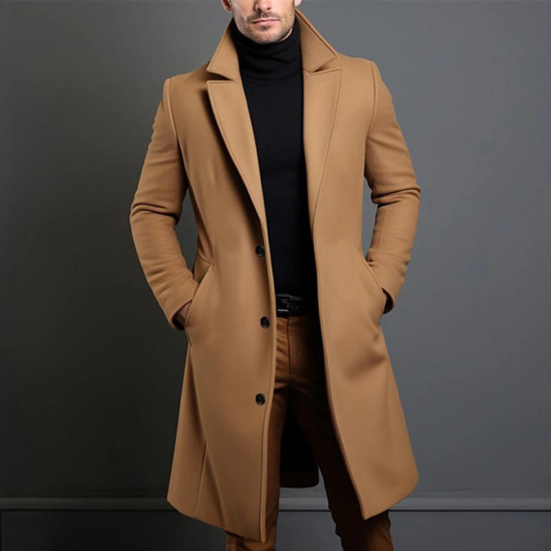 Giovanni - Verfijnde Lange Wollen Mantel Winterjas