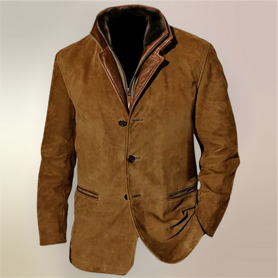 Marcus - Stijlvolle  Vintage Suède Winterjas