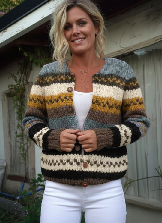 Melanie - Stijlvol Gestreept Vintage Vest