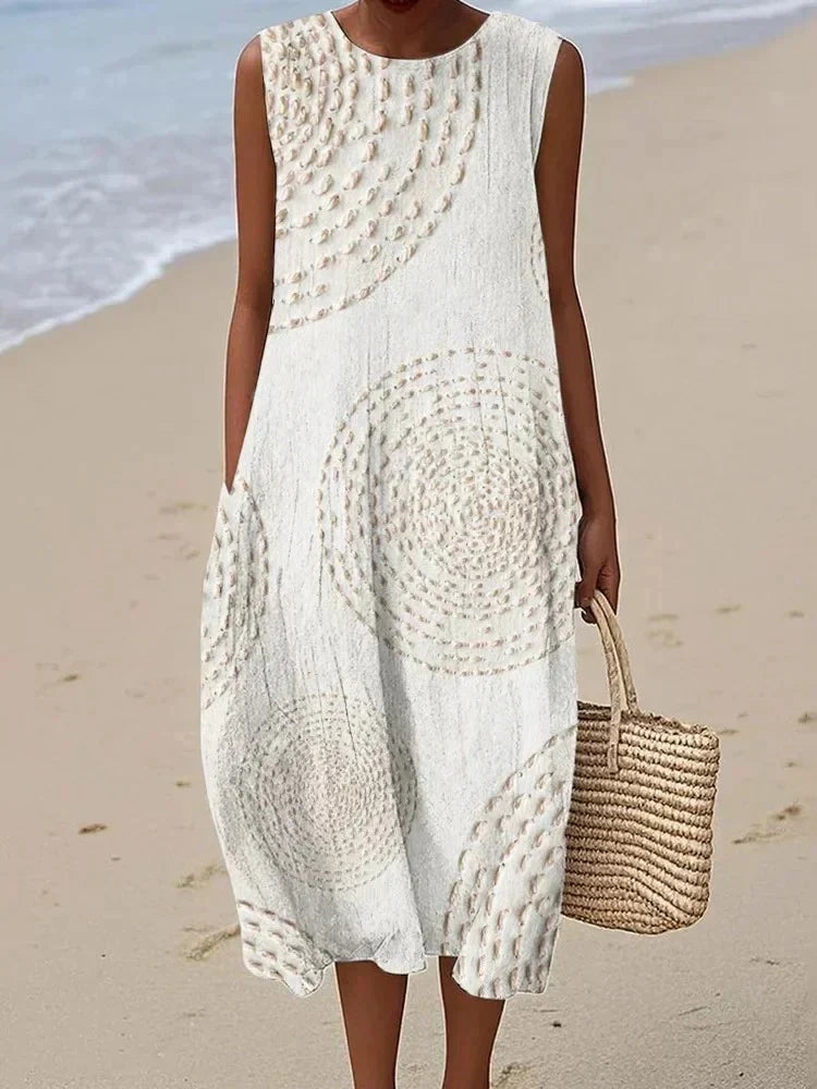 Ingrid - Geruite Mouwloze Midi Jurk Dames