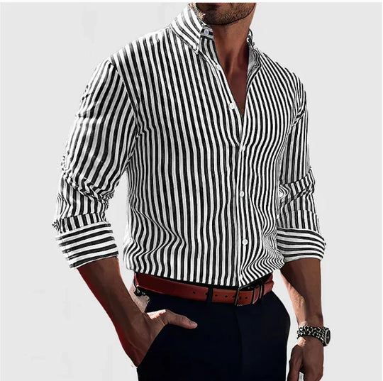 Bruno - Gestreept Overhemd Slim Fit Business Heren