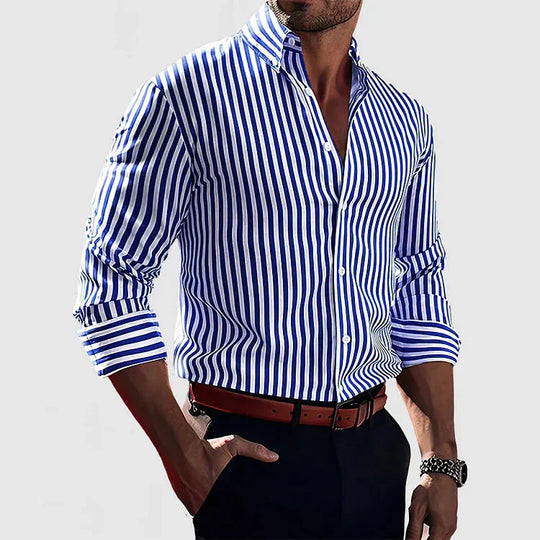 Bruno - Gestreept Overhemd Slim Fit Business Heren