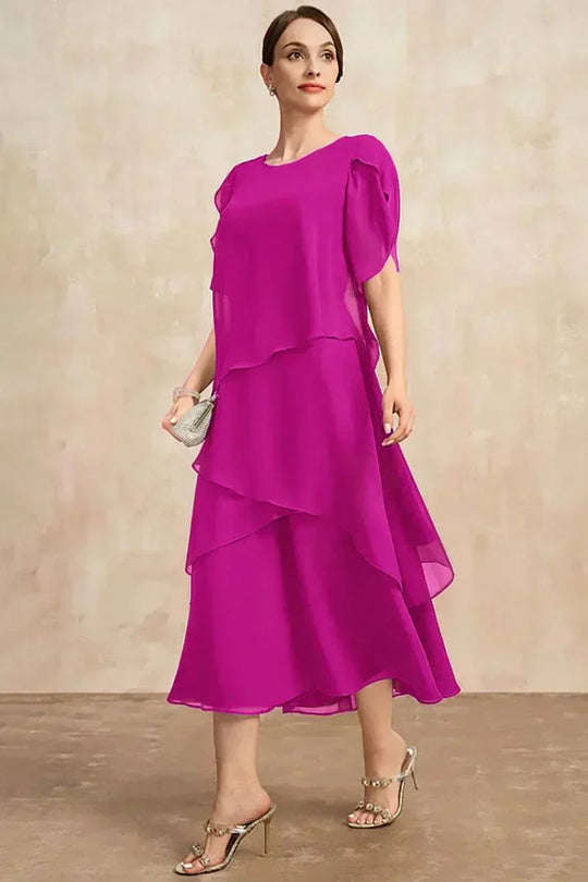 Sonja - Soepele Gelaagde Chiffon Jurk
