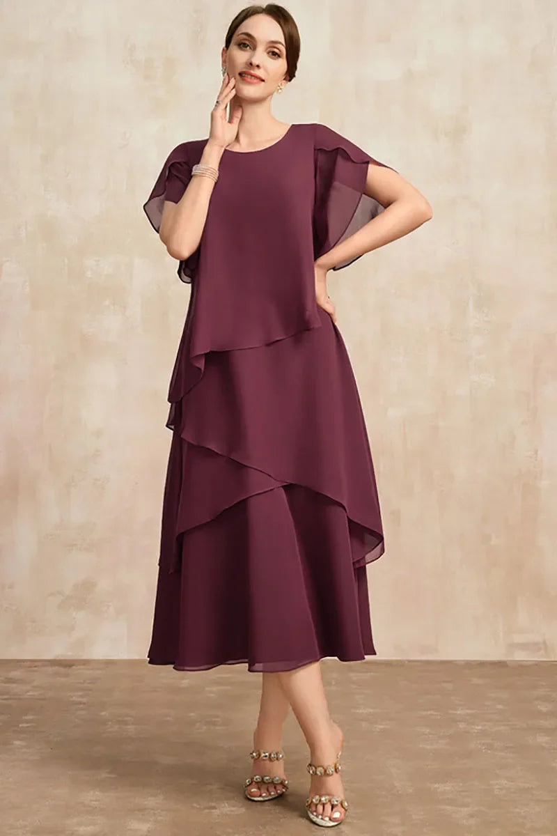 Sonja - Soepele Gelaagde Chiffon Jurk