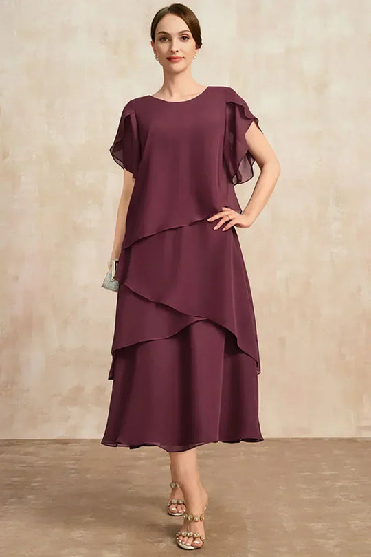Sonja - Soepele Gelaagde Chiffon Jurk