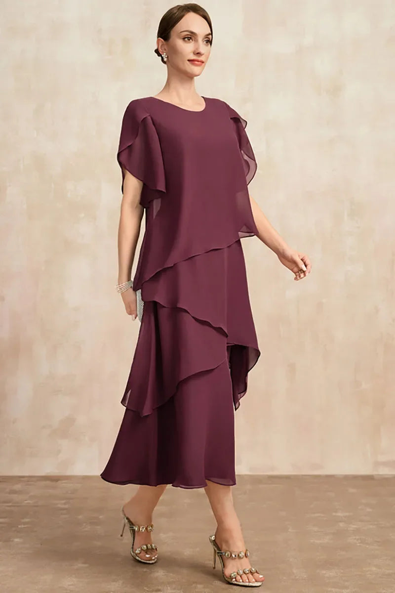 Sonja - Soepele Gelaagde Chiffon Jurk