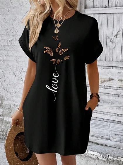 Kim - Casual T-shirt jurk met Print