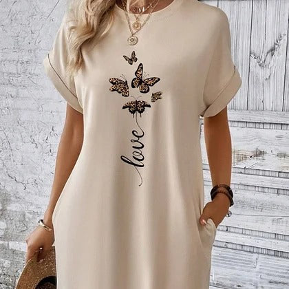 Kim - Casual T-shirt jurk met Print