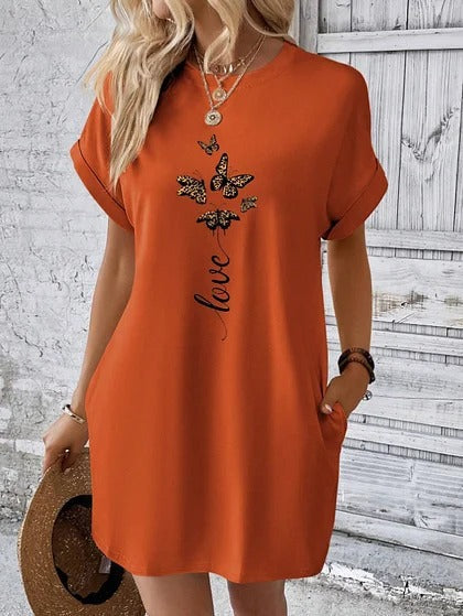 Kim - Casual T-shirt jurk met Print