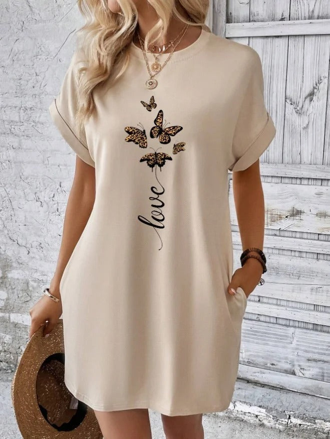 Kim - Casual T-shirt jurk met Print