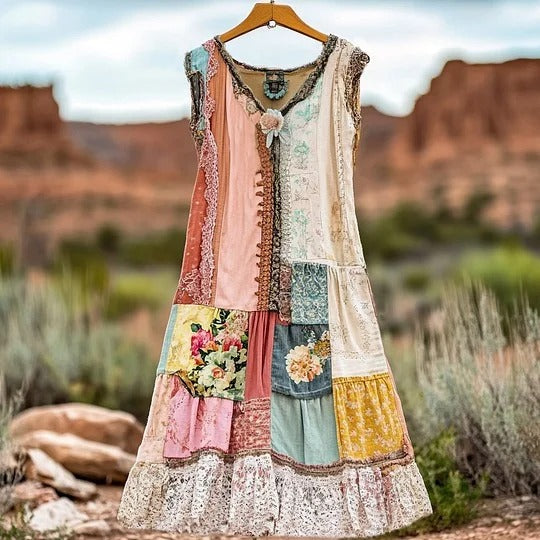 Diana - Vintage Bohemian Jurk met Kant