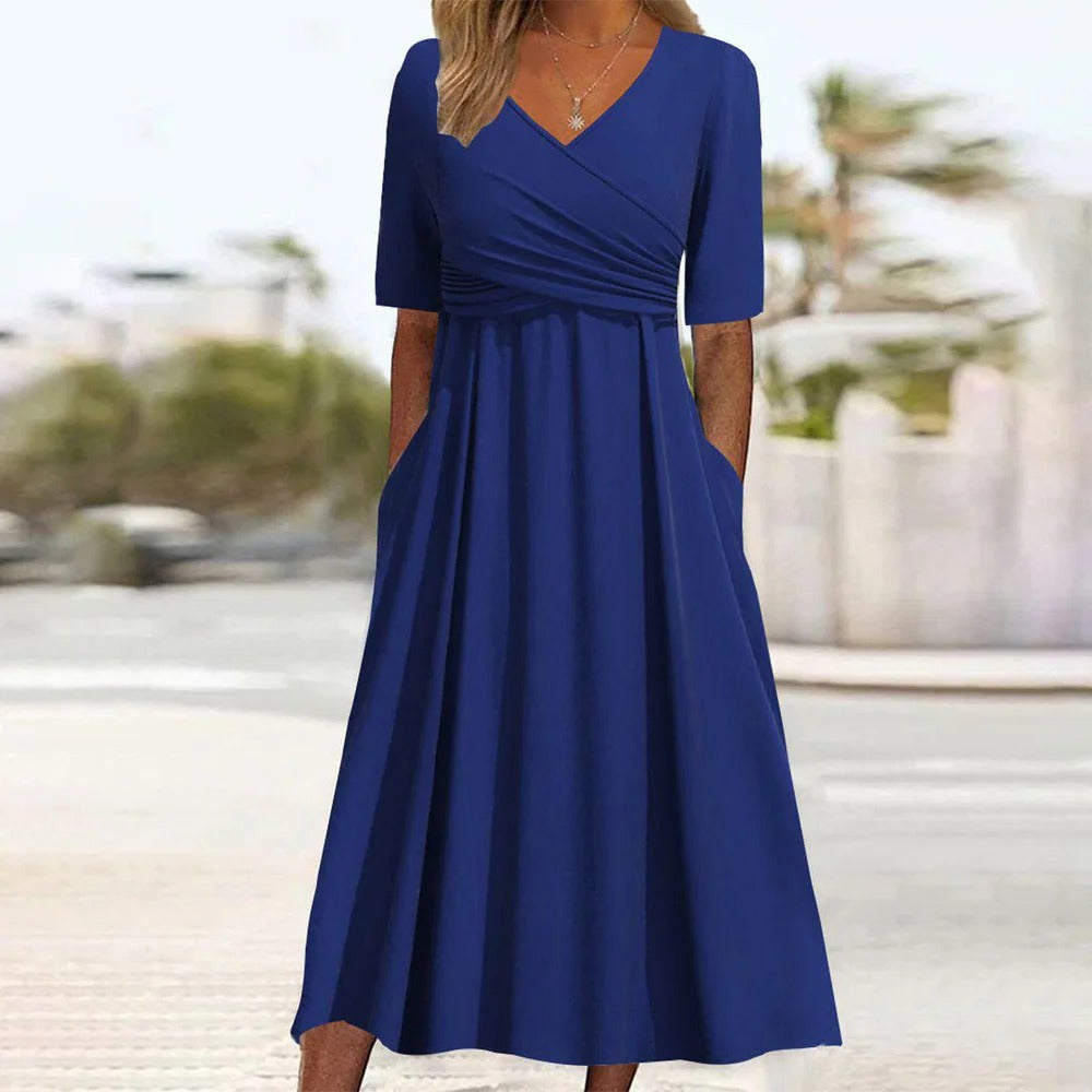 Chantal - Stijlvolle Midi Jurk met V-hals