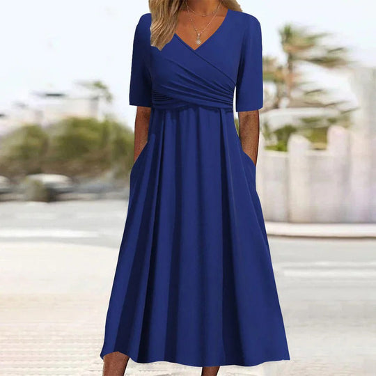 Chantal - Stijlvolle Midi Jurk met V-hals