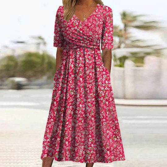 Chantal - Stijlvolle Midi Jurk met V-hals