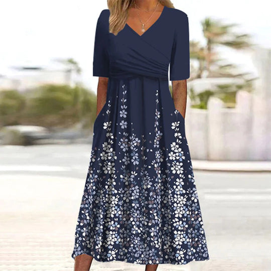 Chantal - Stijlvolle Midi Jurk met V-hals