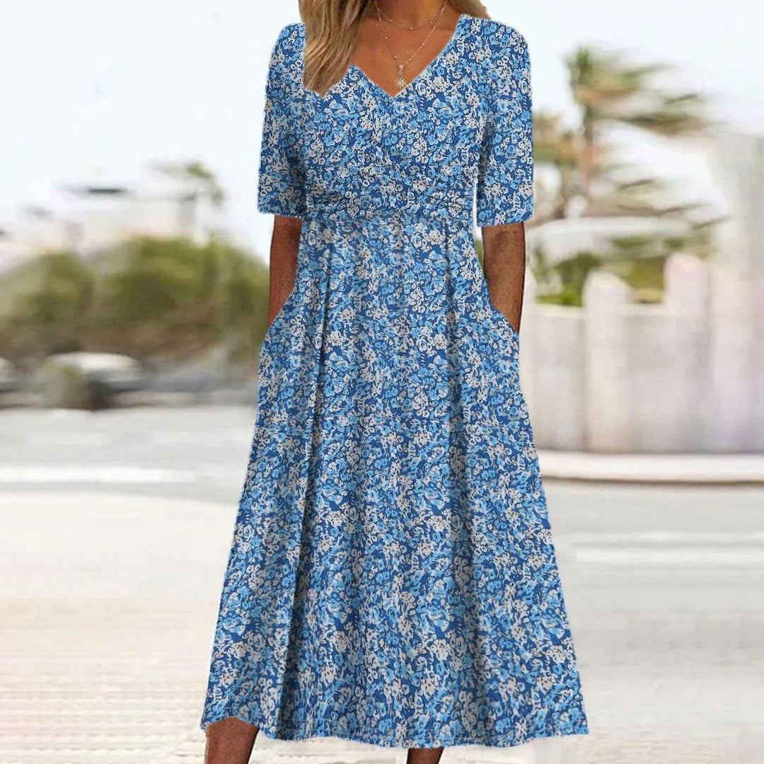 Chantal - Stijlvolle Midi Jurk met V-hals