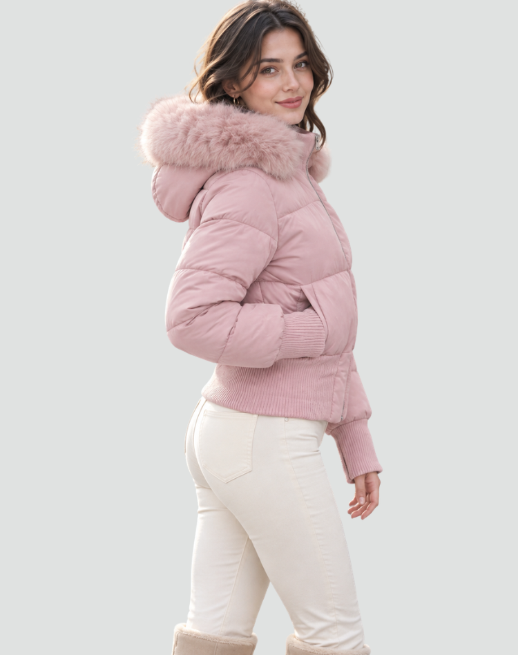 Rachel - Stijlvolle Korte Gewatteerde Winterjas