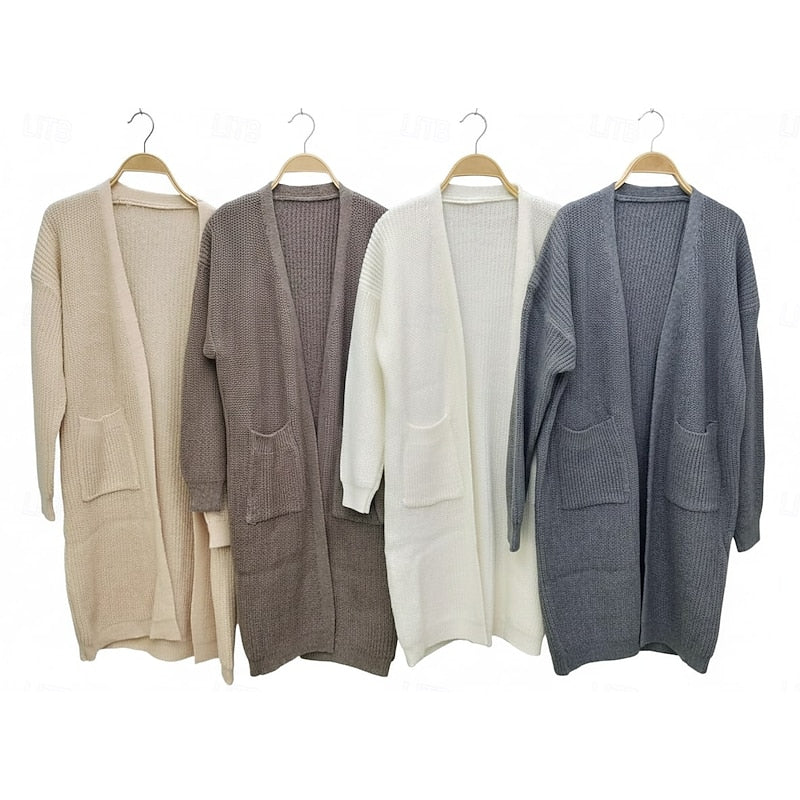 Christine - Elegant Lang Grofgebreid Vest