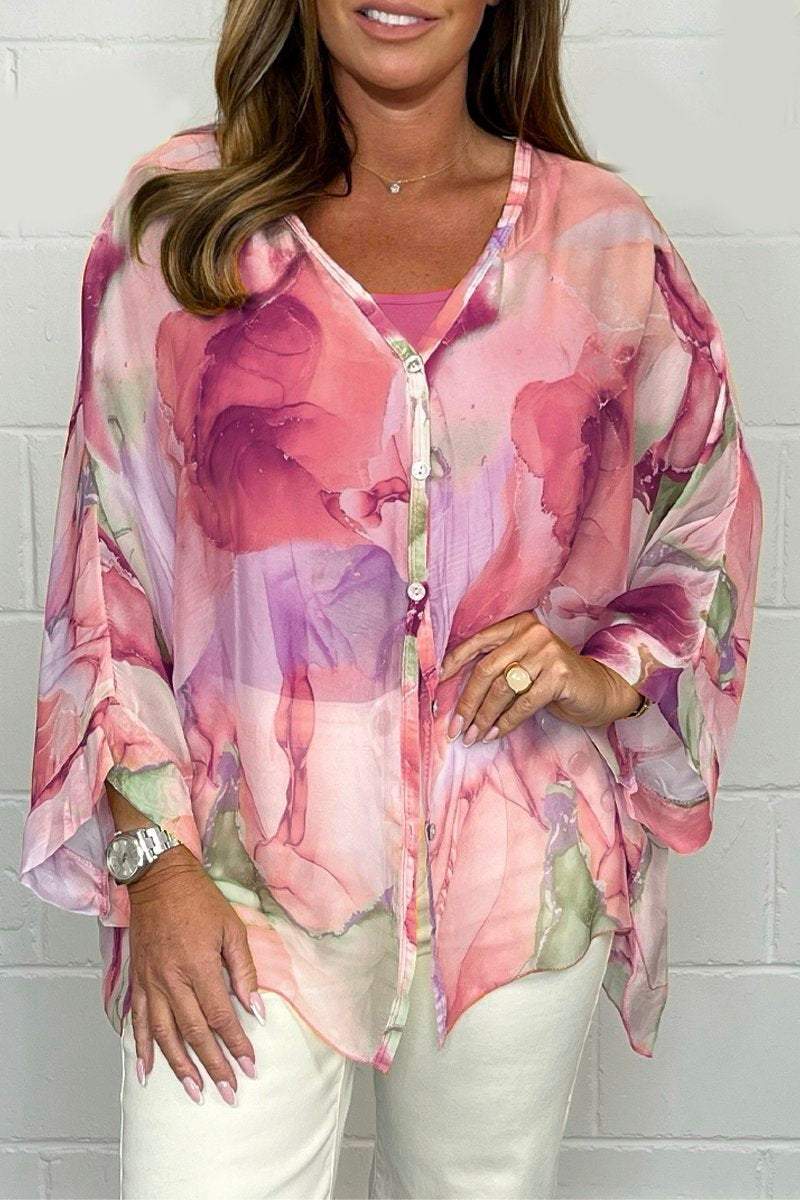 Maelle - Luchtige Chiffon Blouse met Bloemenprint Dames