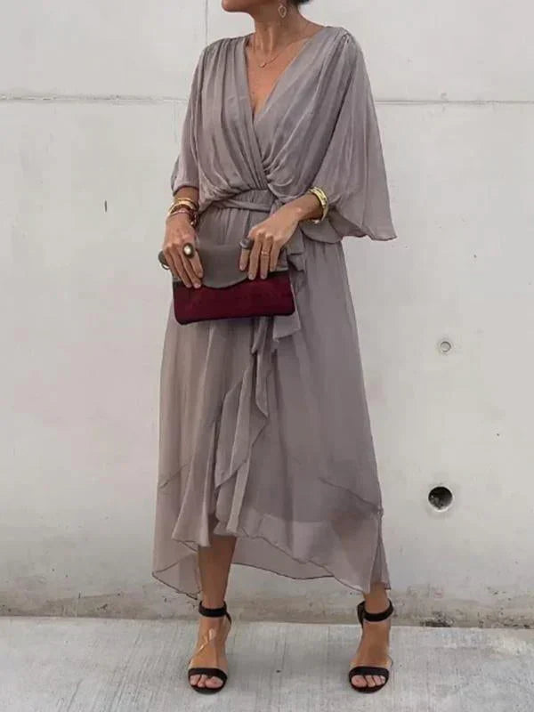 Chiffon Wikkeljurk Dames Elegant - Fleur