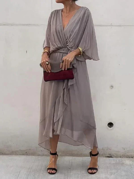 Chiffon Wikkeljurk Dames Elegant - Fleur